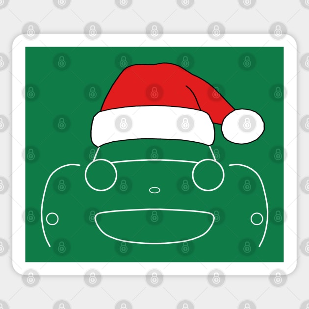 Austin-Healey Frogeye Sprite classic car Christmas hat edition white Sticker by soitwouldseem